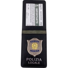 360SP Porta Placca e Tesserino in Pelle Polizia Locale Senza Placca by Ascot
