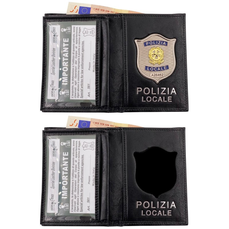 561SP Portafoglio in Pelle Polizia Locale Senza Placca by Ascot