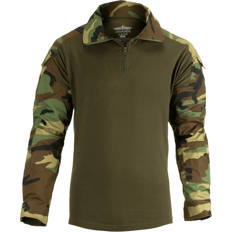 Combat Shirt Colore Woodland senza Gomitiere By Invader Gear