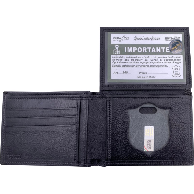 260SP Portafoglio in Pelle Polizia di Stato-Guardie Giurate Senza Placca by Ascot