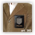 360SP Porta Placca + Tesserino in Pelle Polizia di Stato Senza Placca by Ascot
