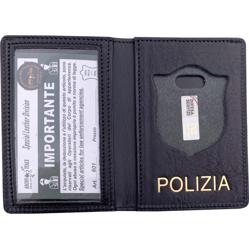 601SP Portafoglio in Pelle Polizia di Stato Senza Placca by Ascot