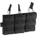 Tasca Tripla Porta Caricatori 5.56 MOLLE colore Nero By Invader Gear