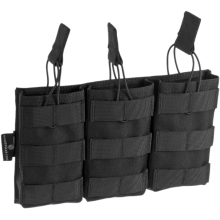 Tasca Tripla Porta Caricatori 5.56 MOLLE colore Nero By Invader Gear