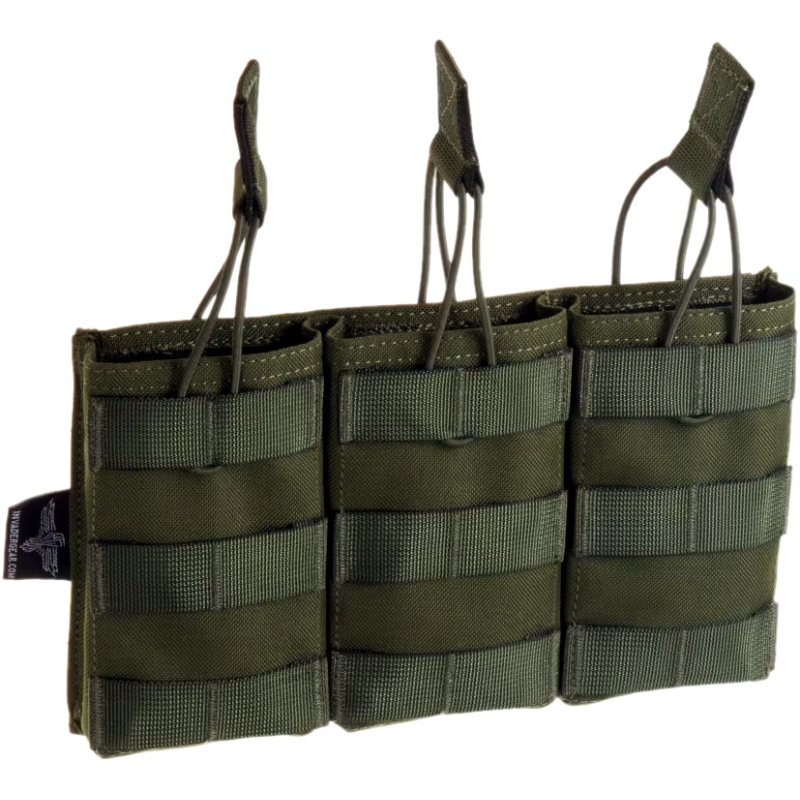 Tasca Tripla Porta Caricatori 5.56 MOLLE colore Olive Drab By Invader Gear