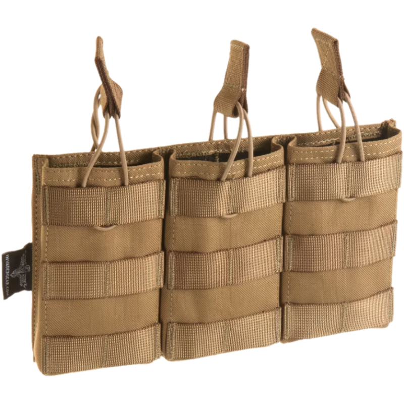 Tasca Tripla Porta Caricatori 5.56 MOLLE colore Coyote By Invader Gear