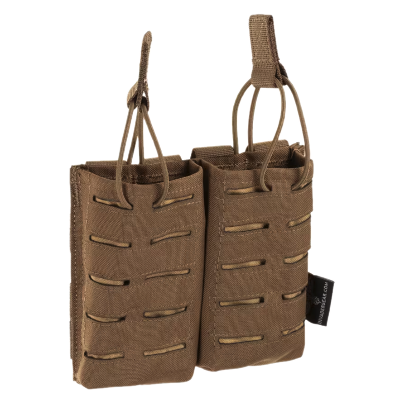 Tasca Doppia Porta Caricatori 5.56 Laser Cut colore Coyote By Invader Gear
