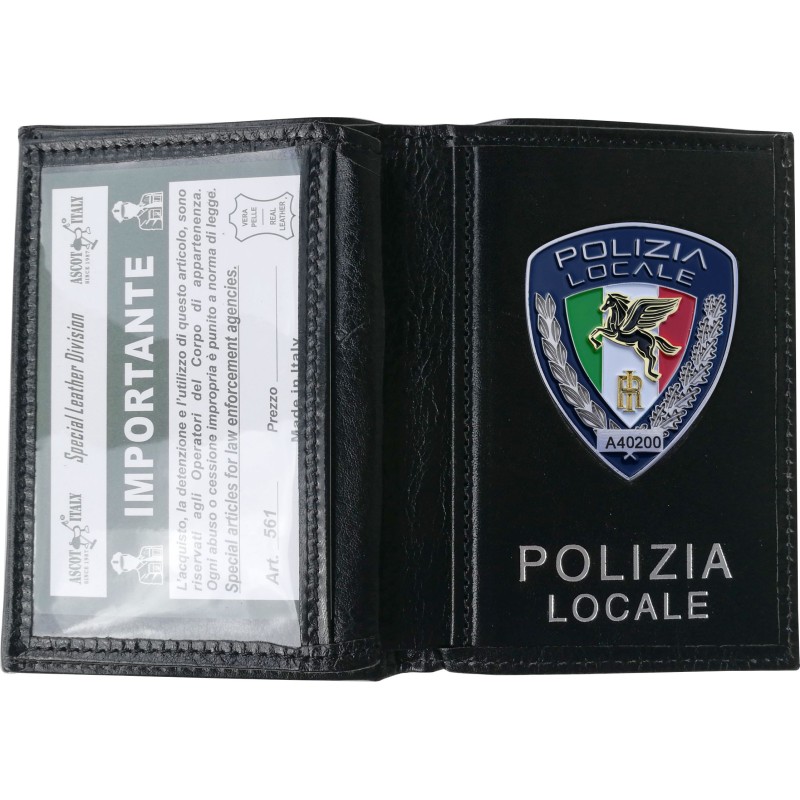 561P Portafoglio in Pelle Polizia Locale Logo Pegaso by Ascot