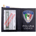 400PL Mini Portafoglio in Pelle Polizia Locale Logo Pegaso by Ascot