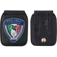 604 Porta Placca sia da Cintura che da Collo Polizia Locale Logo Pegaso by Ascot