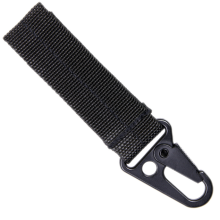 Moschettone in Metallo con Fascia LUNGA in Cordura Colore Nero by Element