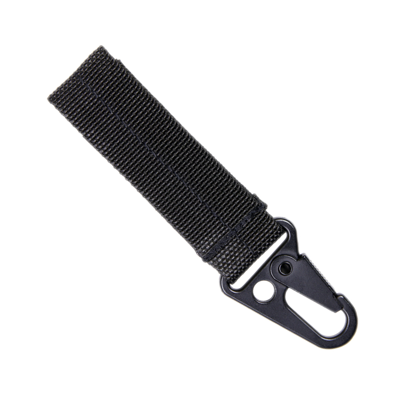 Moschettone in Metallo con Fascia LUNGA in Cordura Colore Nero by Element