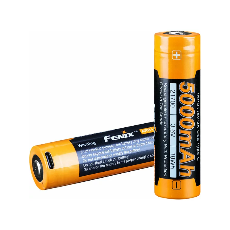 Batteria Ricaricabile 5000mAh 21700 Li-on USB C By Fenix