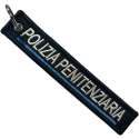 Portachiavi scritta Polizia Penitenziaria Ricamato con Anello