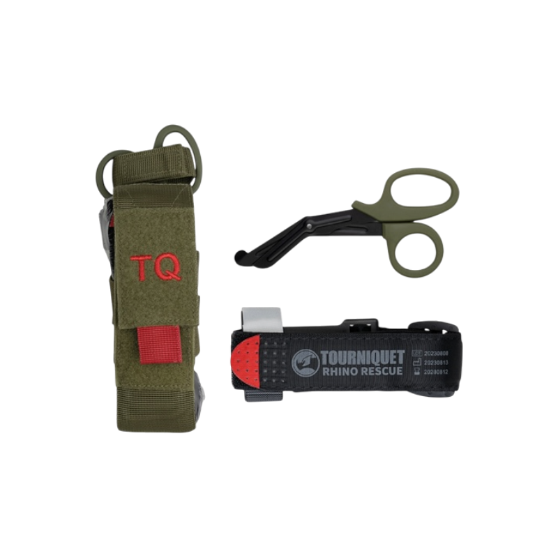 Kit Tasca/Tourniquet/Forbici (Olive Drab) by Rhino Rescue