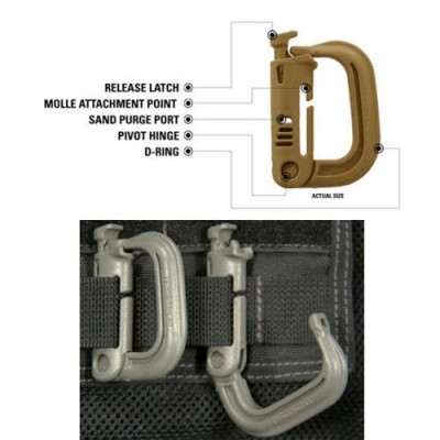 Moschettone in Polimero GrimLock Colore Nero by Mil-Tec