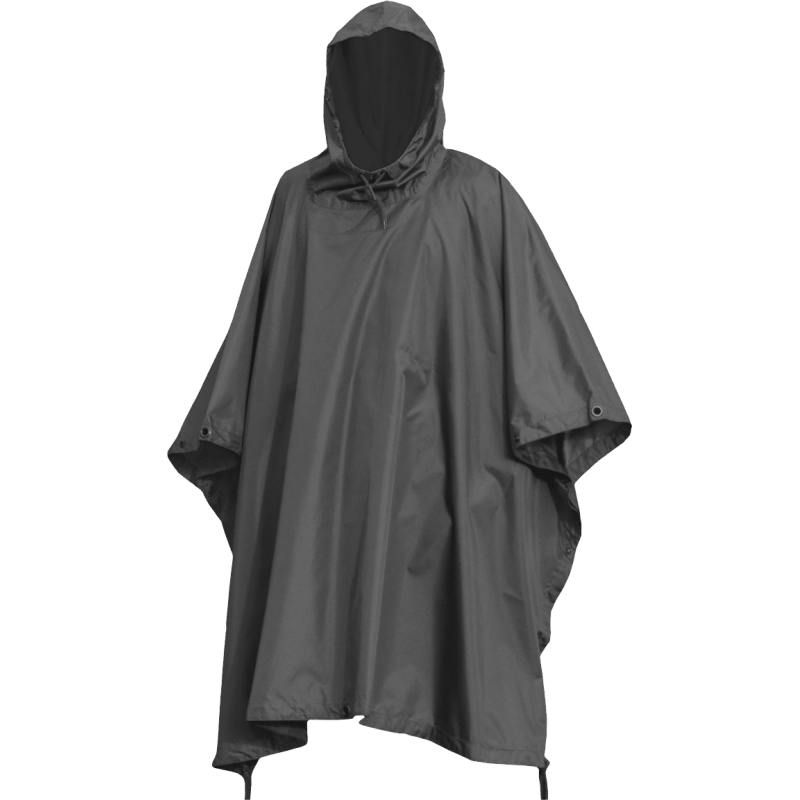 Poncho Impermeabile Ripstop con Occhielli Colore Nero by Mil-Tec