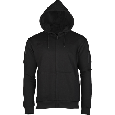 Felpa Tactical Hook Con Cappuccio Zip e Velcri Colore Nero by Mil-Tec