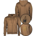 Felpa Tactical Hook Con Cappuccio Zip e Velcri Colore Coyote by Mil-Te