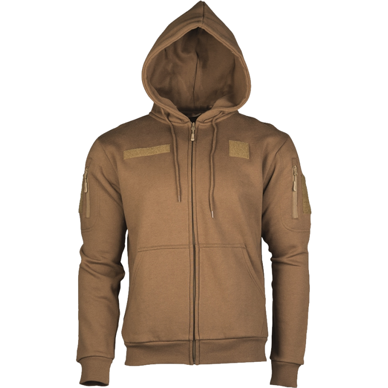 Felpa Tactical Hook Con Cappuccio Zip e Velcri Colore Coyote by Mil-Te
