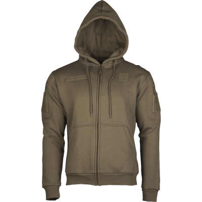 Felpa Tactical Hook Con Cappuccio Zip e Velcri Colore Verde by Mil-Tec