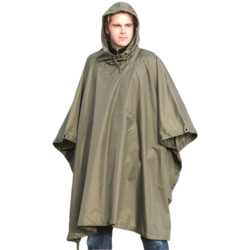 Poncho Impermeabile Ripstop con Occhielli Colore Verde by Mil-Tec