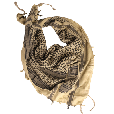 Sciarpa Shemag Kefiah in Cotone Colore Khaki/Nera by Mil-Tec