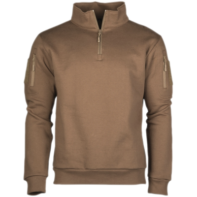 Felpa Tactical Sweatshirt Con Zip e Velcri Colore Coyote by Mil-Tec