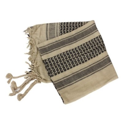 Sciarpa Shemag Kefiah in Cotone Colore Khaki/Nera by Mil-Tec