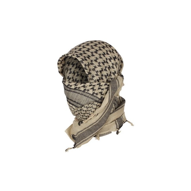 Sciarpa Shemag Kefiah in Cotone Colore Khaki/Nera by Mil-Tec