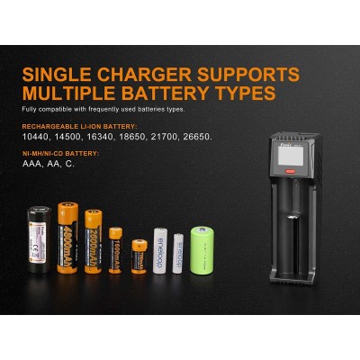Carica batterie Automatico CR123/18650/Nimh by Fenix