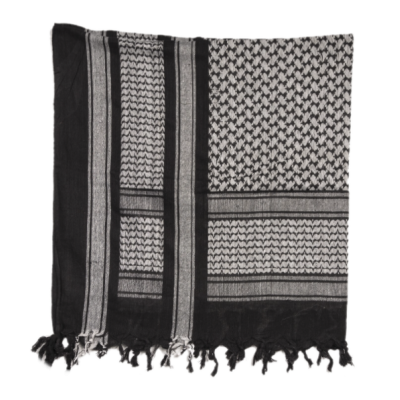 Sciarpa Shemag Kefiah in Cotone Colore Bianco/Nero by Mil-Tec
