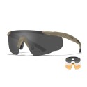 Occhiale Balistico Desert Saber Advance con 3 Lenti Chiara Grigio Fumo