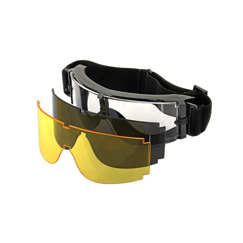 Tactical Assault Goggle 3 Lenti Colore Nero by 101 INC