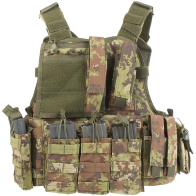 Victrix Combat Vest Completo di Tasche con MOLLE Colore Vegetato by Co
