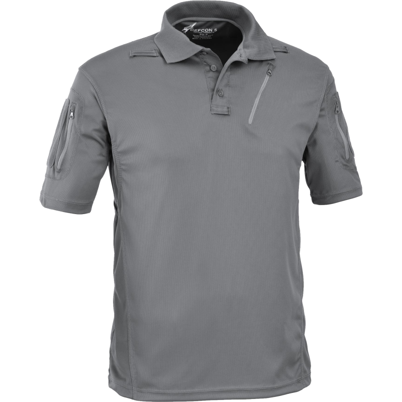 Polo Tattica Top Cool ad Asciugatura Rapida con Velcro Colore Wolf Grey by Defcon 5