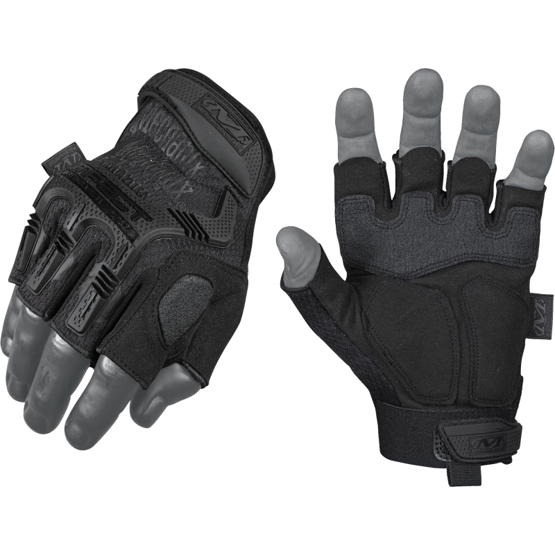 Guanti Tattici Mezze Dita con Protezioni M-Pact Colore Nero by Mechani