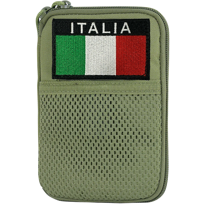 Porta Documenti da Zaino o Tascone con Patch ITA Colore Verde by Condo