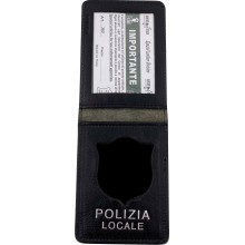 360SP Porta Placca e Tesserino in Pelle Polizia Locale Senza Placca by Ascot